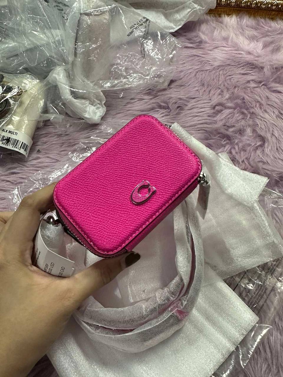 ORIG & IMPORTED Coach Crossbody Pouch Micro Bag Pink / Blue / Orange