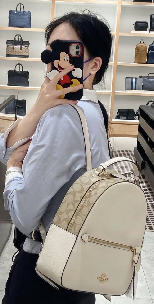 ORIG Preloved Coach Jordyn Leather Backpack White Bag