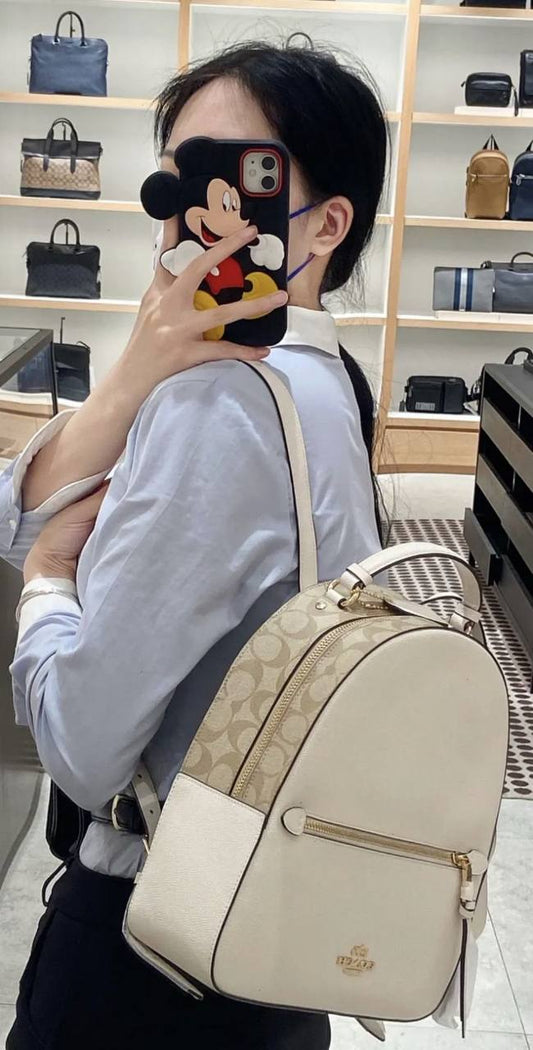 ORIG Preloved Coach Jordyn Leather Backpack White Bag