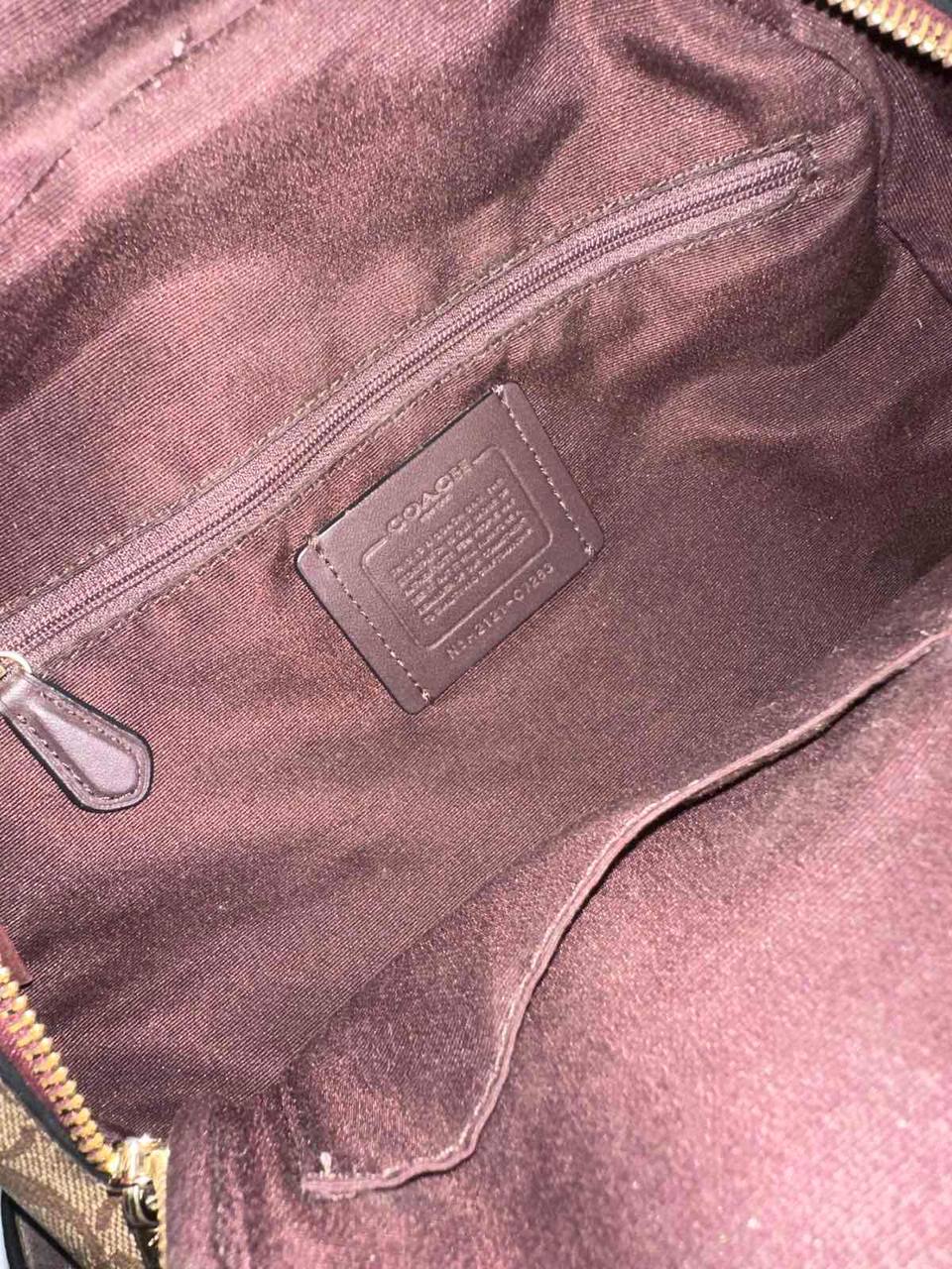 ORIG Preloved Coach Court Backpack Brown/Pink Bag In Blocked Signature Canvas