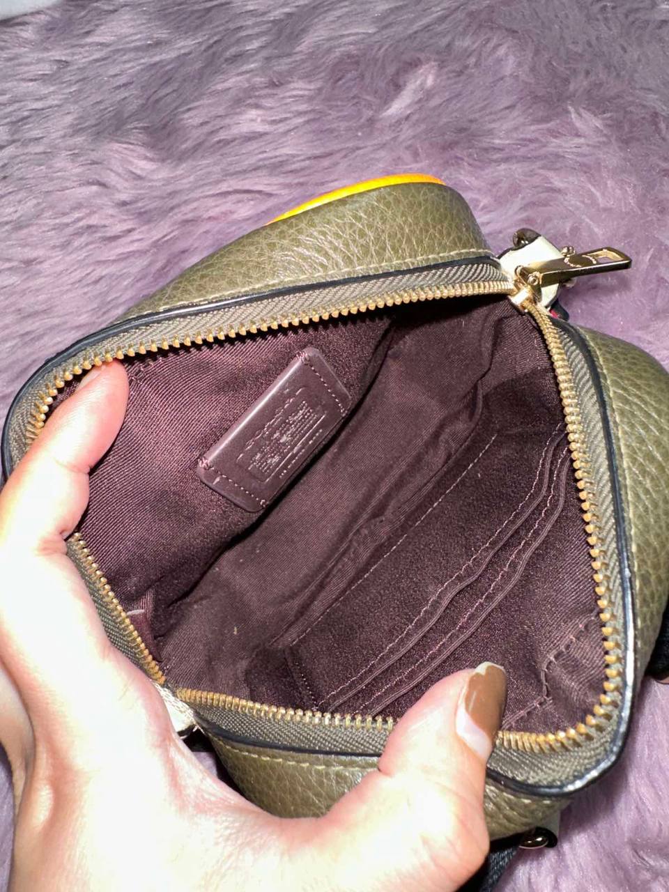 ORIG Preloved Coach Mini Micro Dempsey Camera Bag In Signature Jacquard