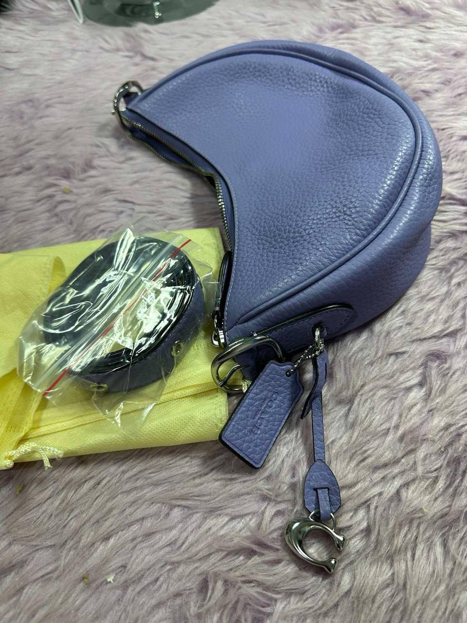 ORIG Preloved Coach Retail Luna Shoulder Bag In LIGHT VIOLET