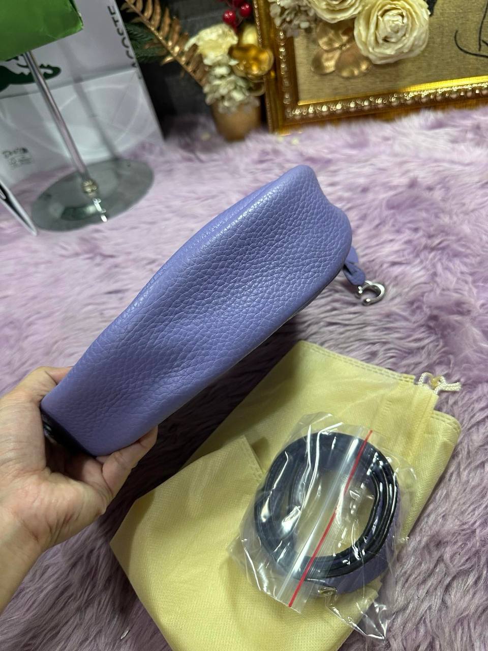 ORIG Preloved Coach Retail Luna Shoulder Bag In LIGHT VIOLET