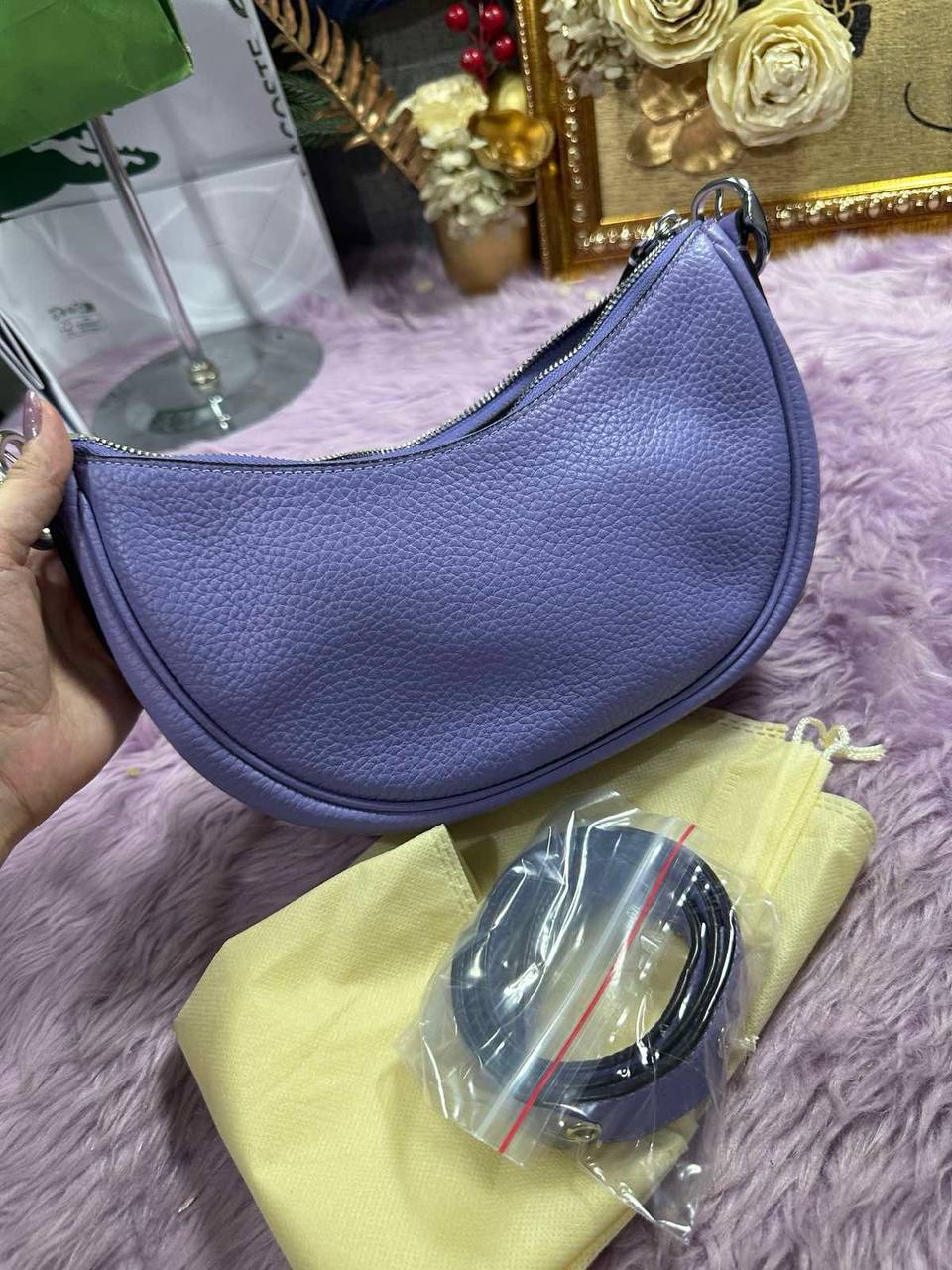 ORIG Preloved Coach Retail Luna Shoulder Bag In LIGHT VIOLET