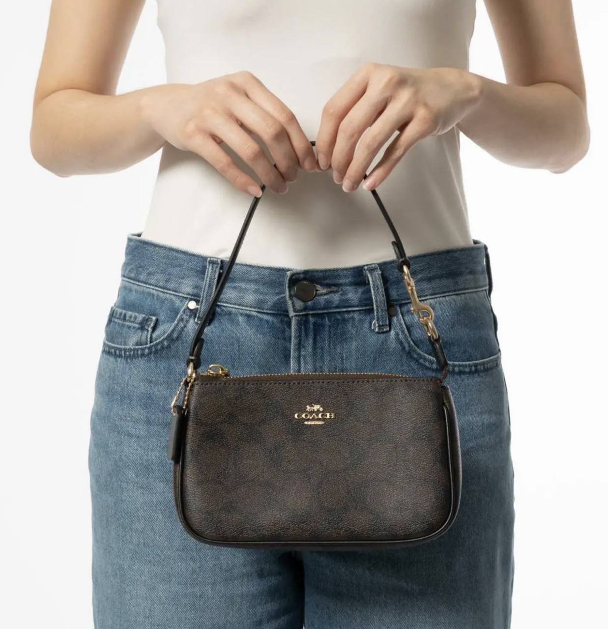 ORIG & IMPORTED Coach Nolita 19 In Signature Canvas Brown Small Kilikili Bag