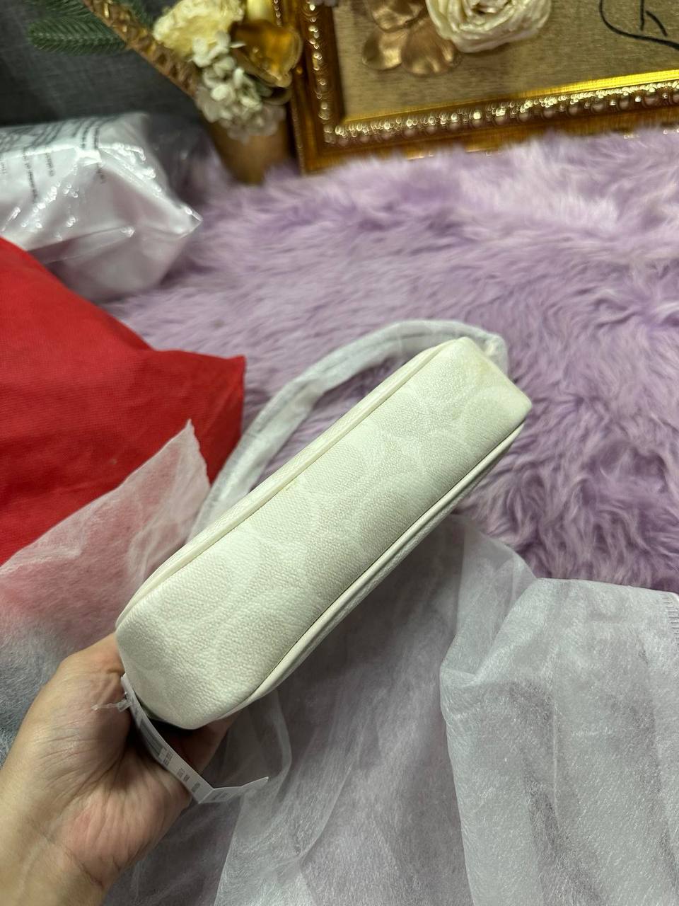 ORIG & IMPORTED Coach Nolita 19 In Signature Canvas Glacier White Small Kilikili Bag