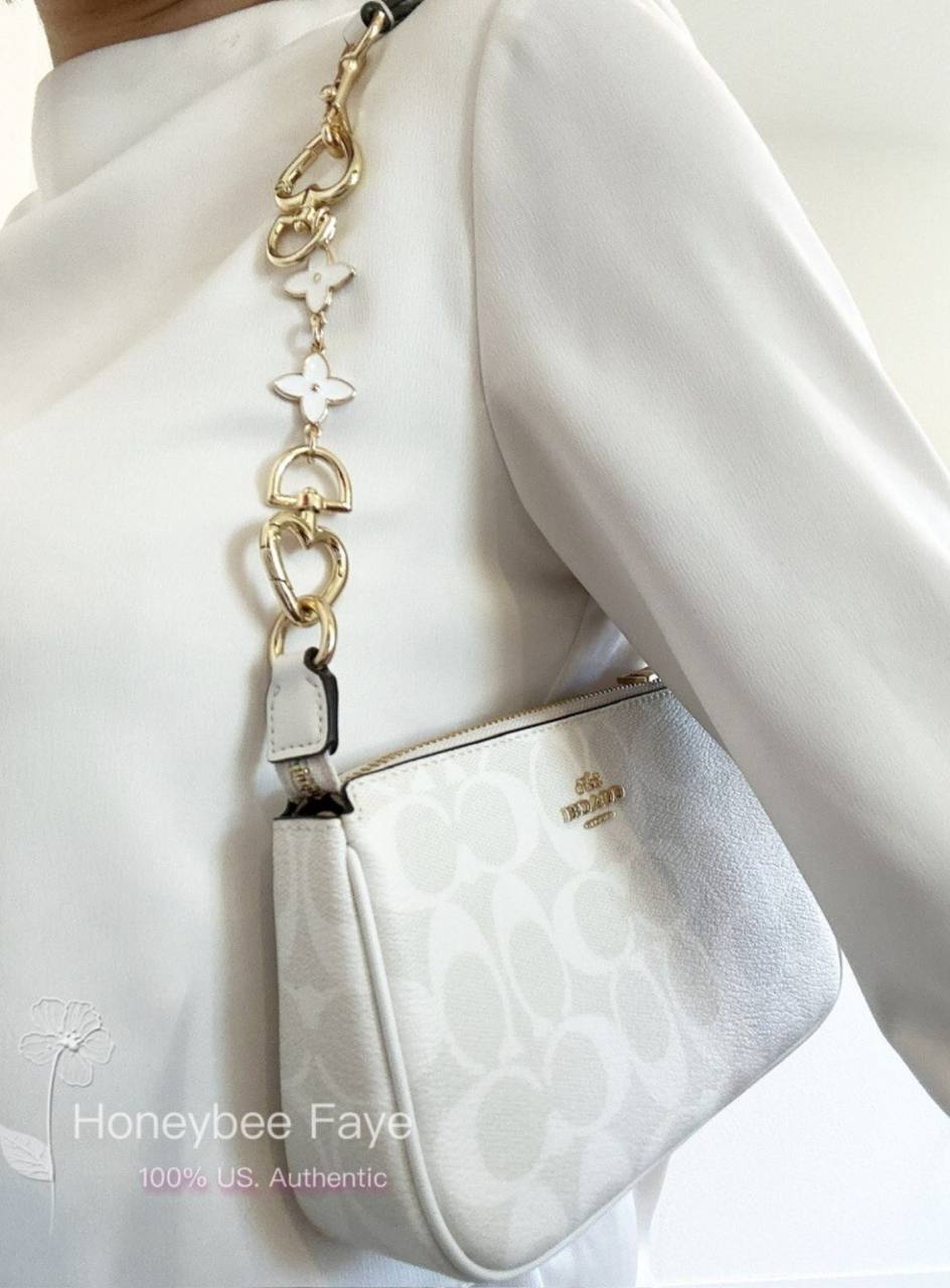 ORIG & IMPORTED Coach Nolita 19 In Signature Canvas Glacier White Small Kilikili Bag