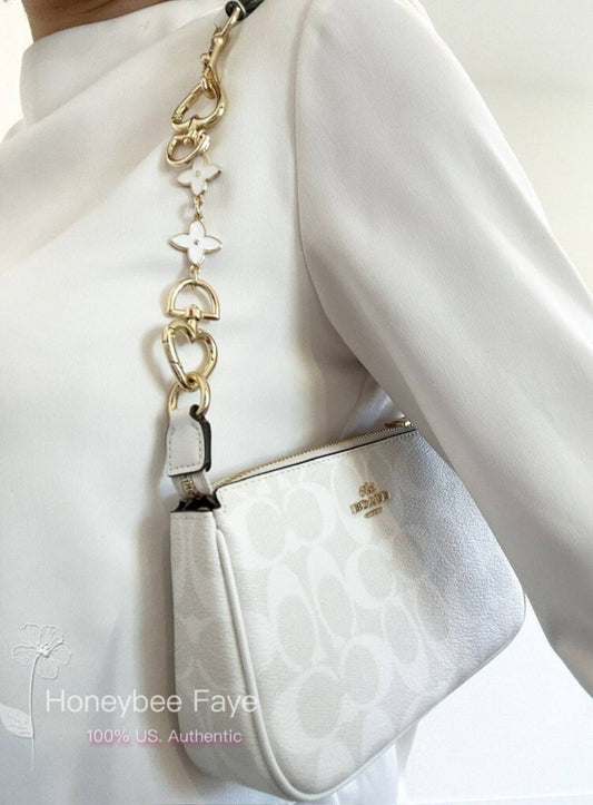 ORIG & IMPORTED Coach Nolita 19 In Signature Canvas Glacier White Small Kilikili Bag