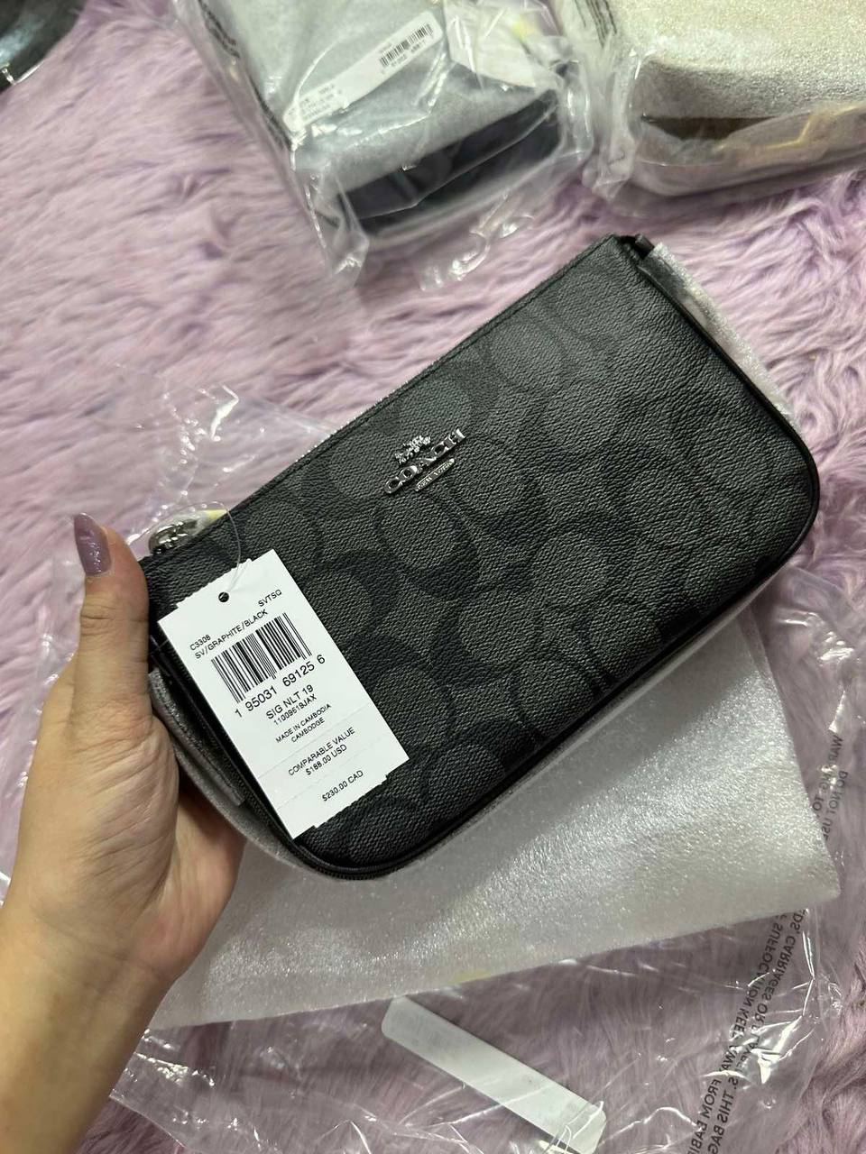 ORIG & IMPORTED Coach Nolita 19 In Signature Canvas Black Small Kilikili Bag