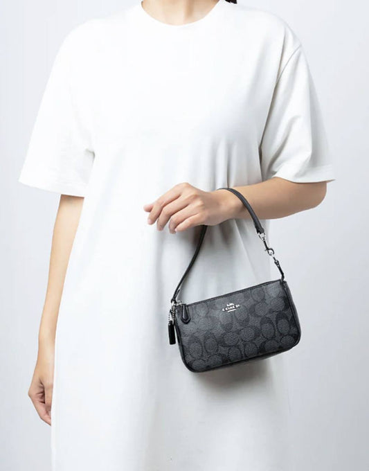 ORIG & IMPORTED Coach Nolita 19 In Signature Canvas Black Small Kilikili Bag