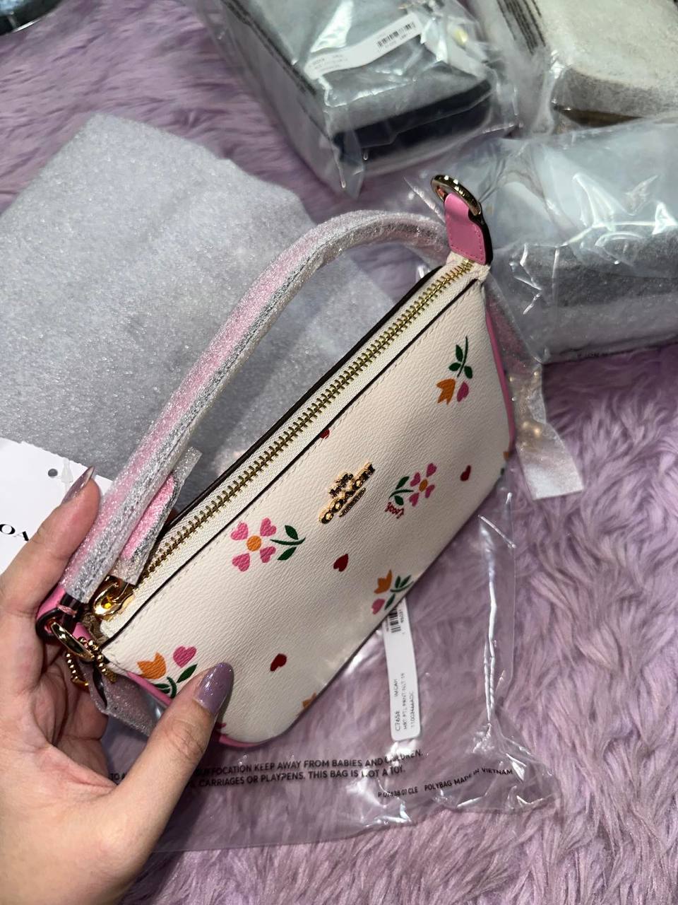 ORIG & IMPORTED Coach Nolita 19 In Floral White Small Kilikili Bag