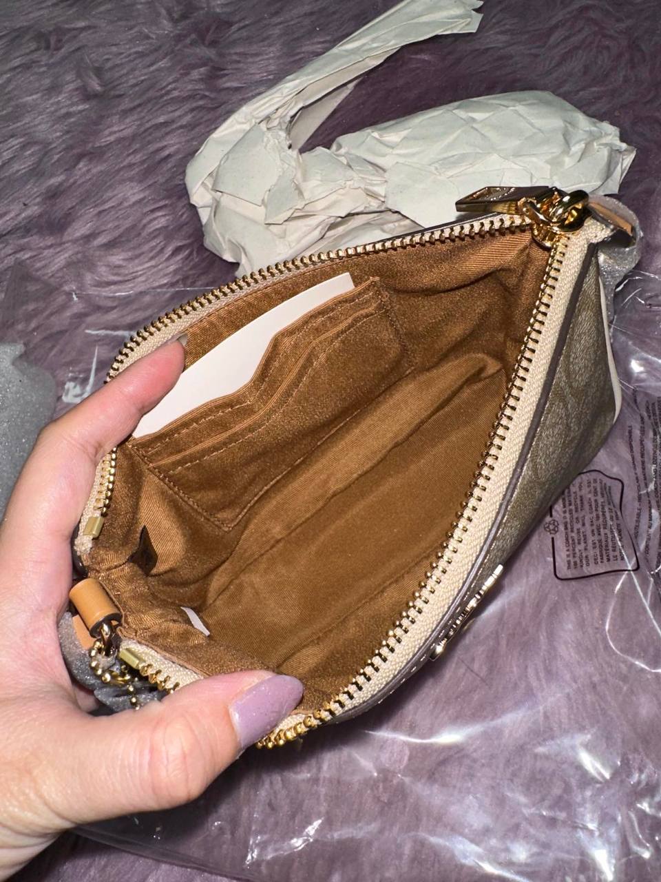 ORIG & IMPORTED Coach Nolita 19 In Signature Canvas Khaki Brown Small Kilikili Bag