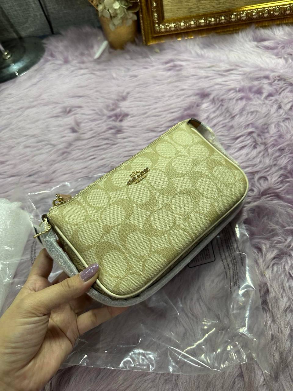 ORIG & IMPORTED Coach Nolita 19 In Signature Canvas Khaki Brown Small Kilikili Bag
