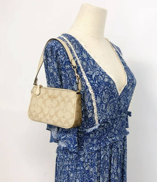 ORIG & IMPORTED Coach Nolita 19 In Signature Canvas Khaki Brown Small Kilikili Bag