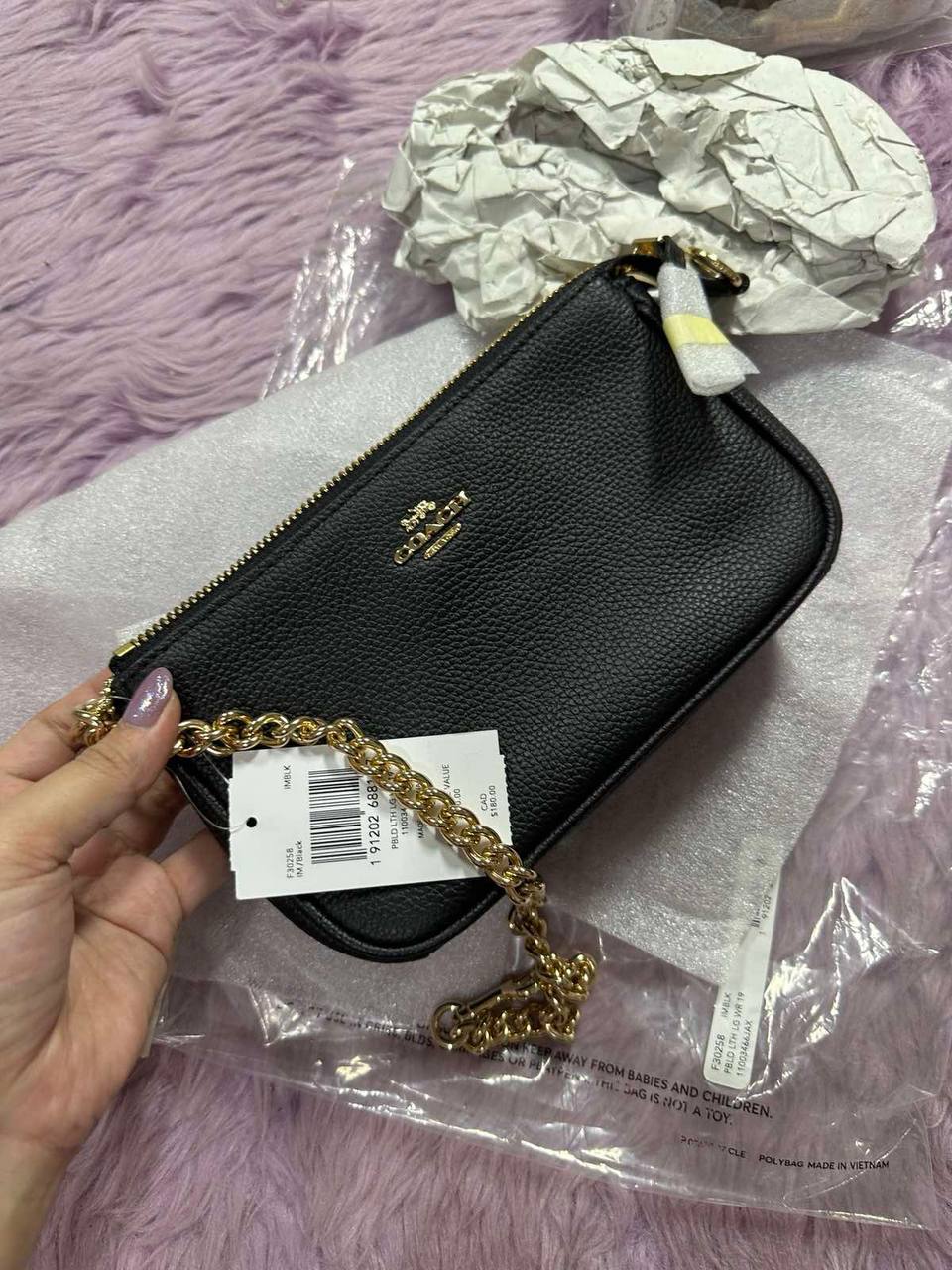 ORIG & IMPORTED RARE Coach Nolita 19 Black Small Bag Chain Strap