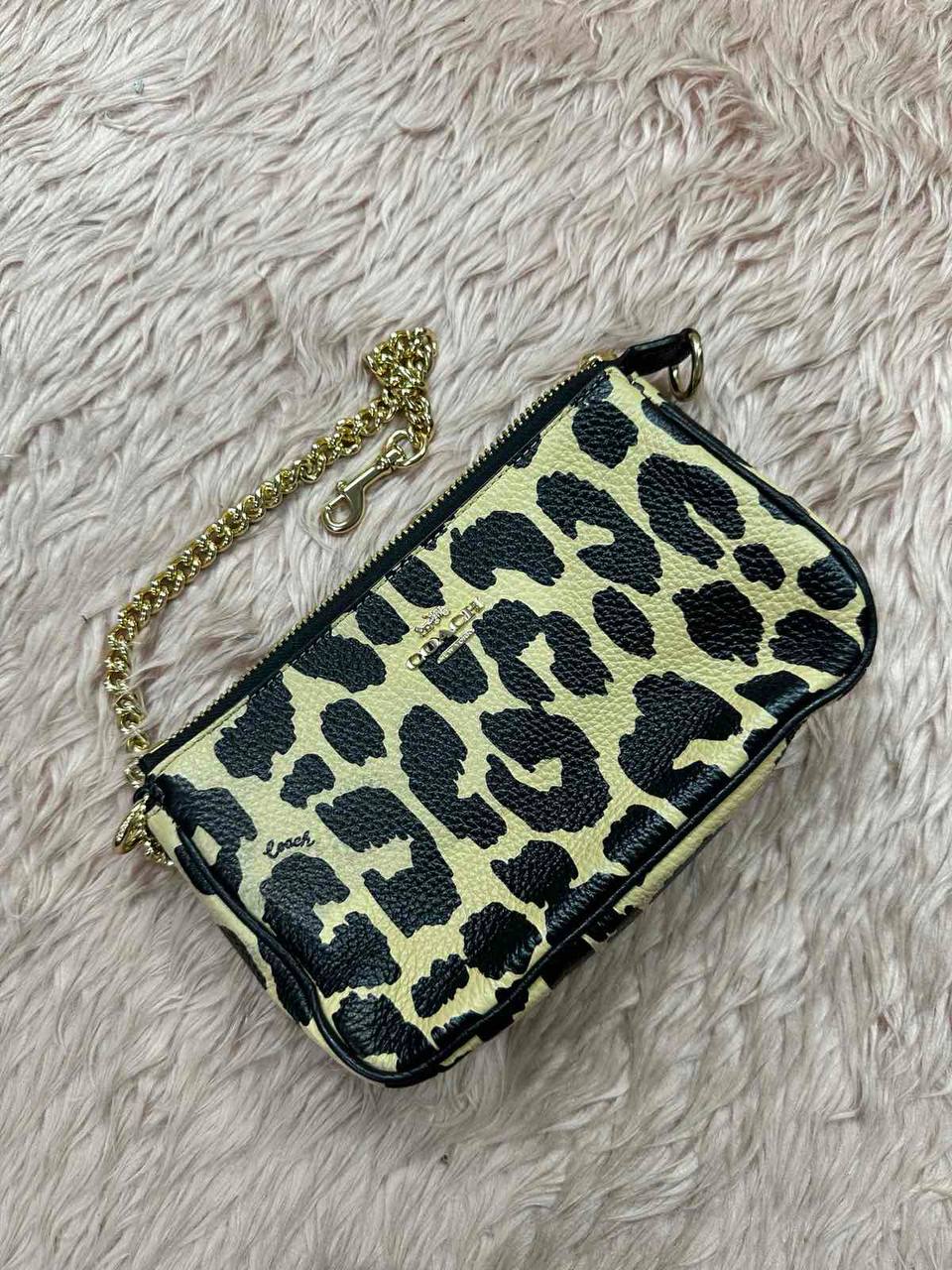ORIG & IMPORTED Coach Nolita 19 With Leopard Print Small Bag Chain Strap