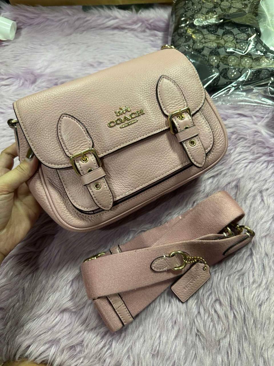 ORIG Preloved RARE Coach Lucy Crossbody Pink Bag