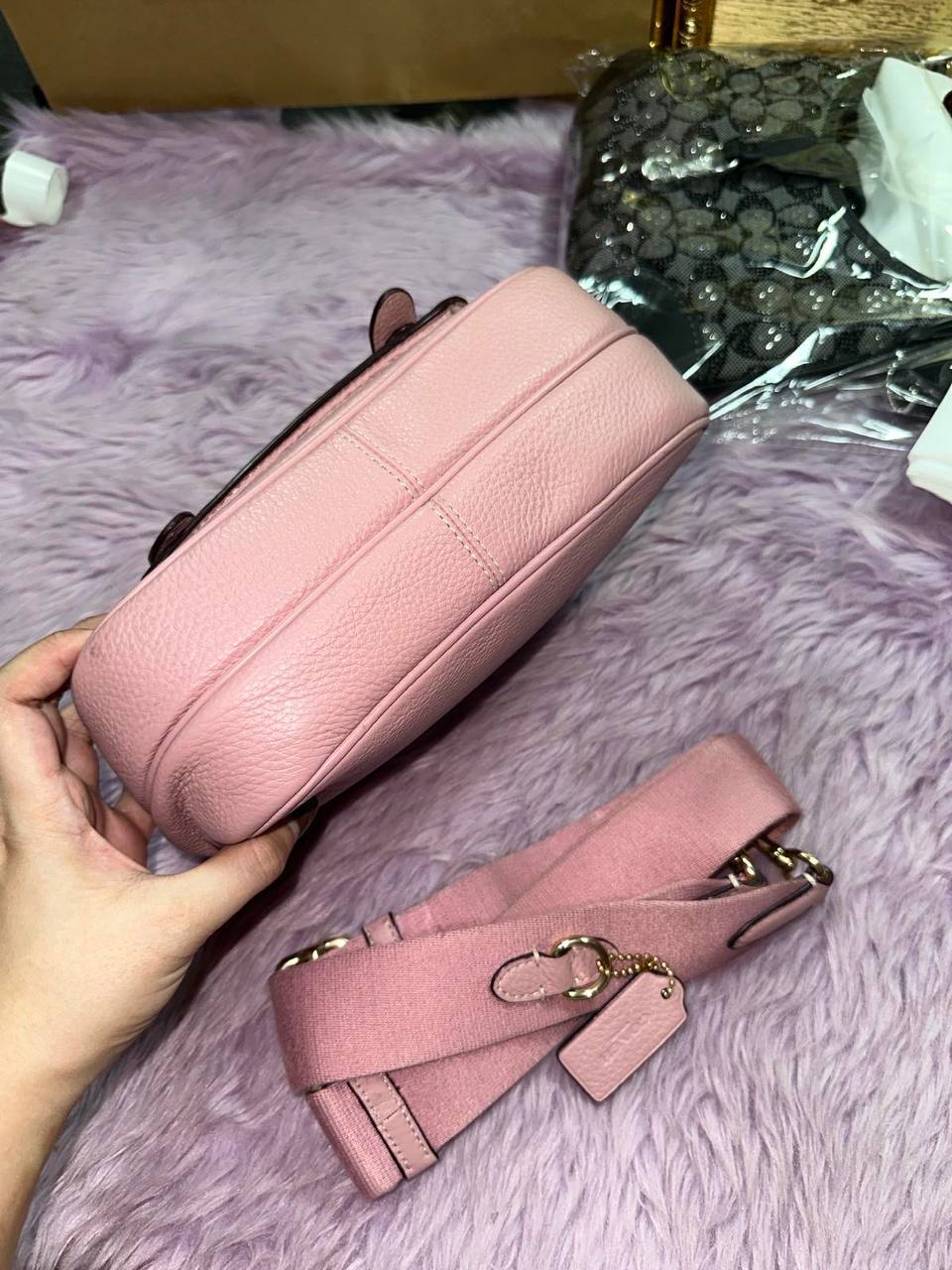 ORIG Preloved RARE Coach Lucy Crossbody Pink Bag