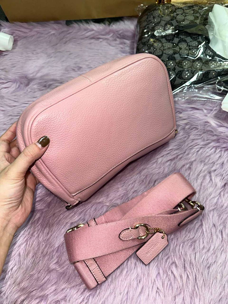 ORIG Preloved RARE Coach Lucy Crossbody Pink Bag