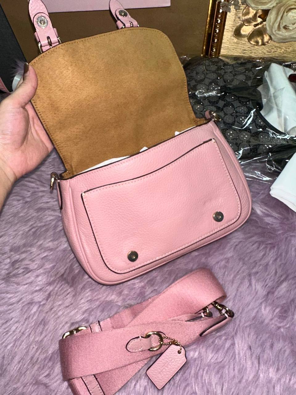 ORIG Preloved RARE Coach Lucy Crossbody Pink Bag