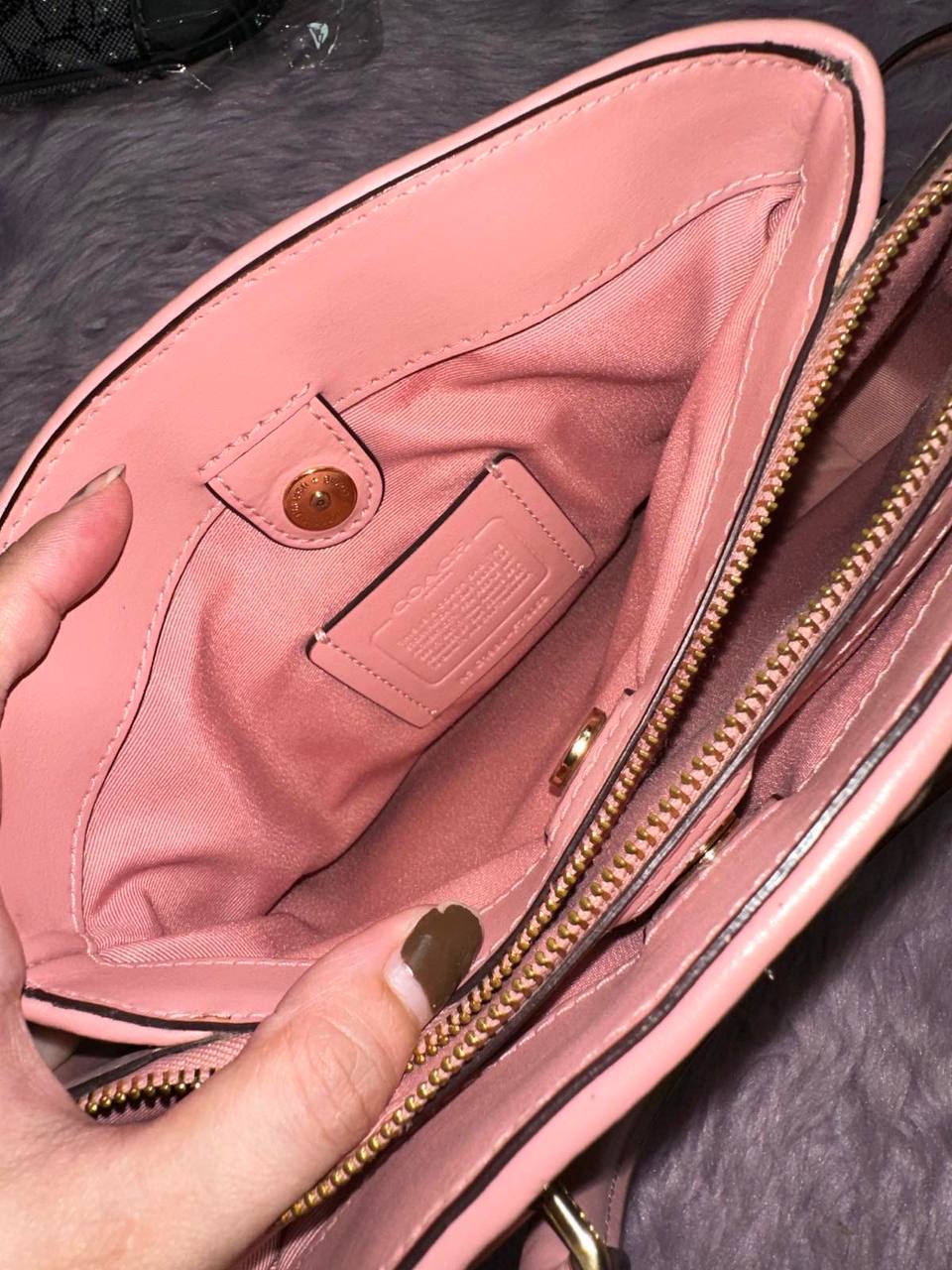 ORIG Preloved RARE Coach Mini Sage Carryall Satchel Small Pink Quilted Bag