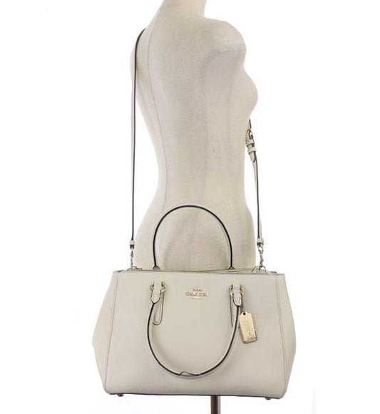 ORIG Preloved Coach Surrey Carryall Satchel White Bag