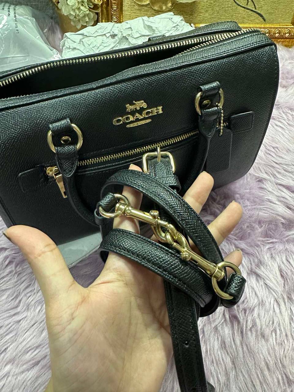 ORIG Preloved Coach Rowan Satchel Bag in Black