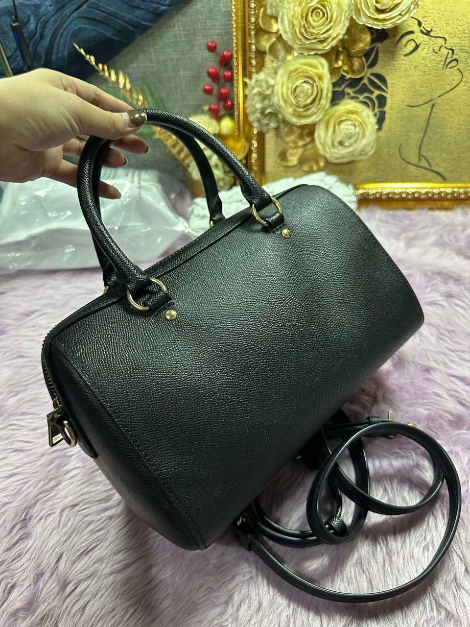 ORIG Preloved Coach Rowan Satchel Bag in Black