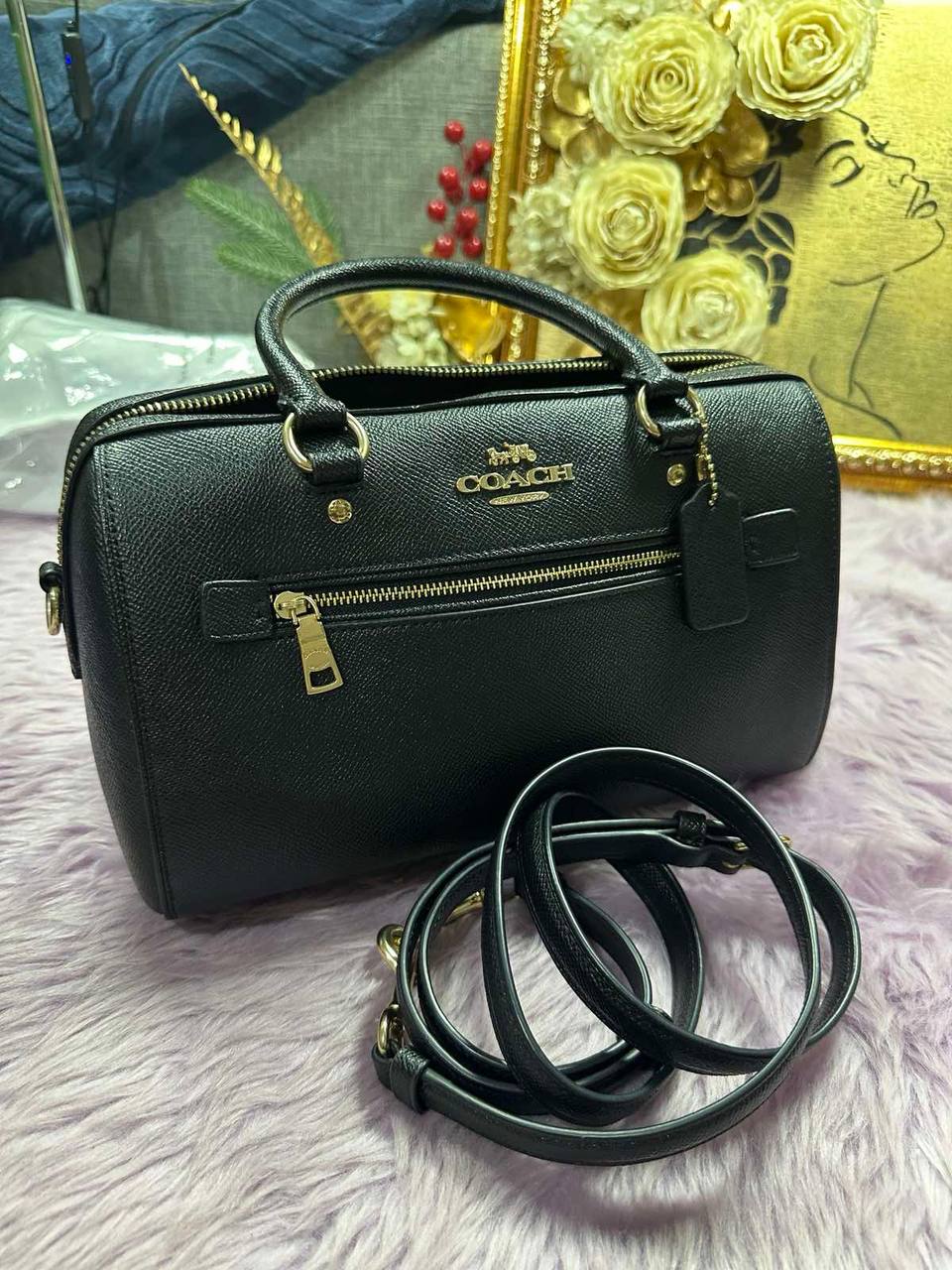 ORIG Preloved Coach Rowan Satchel Bag in Black