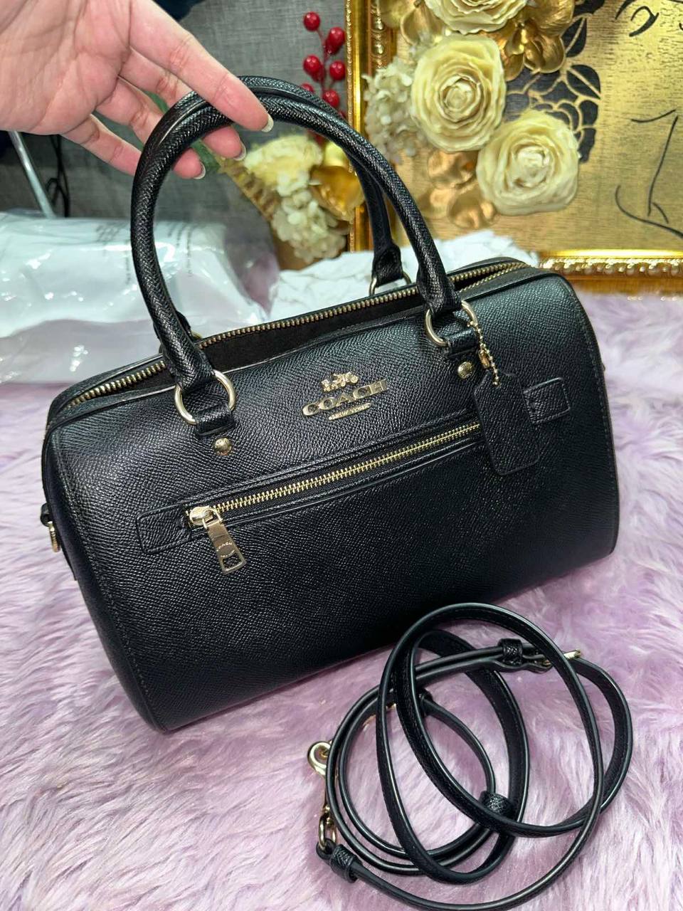ORIG Preloved Coach Rowan Satchel Bag in Black