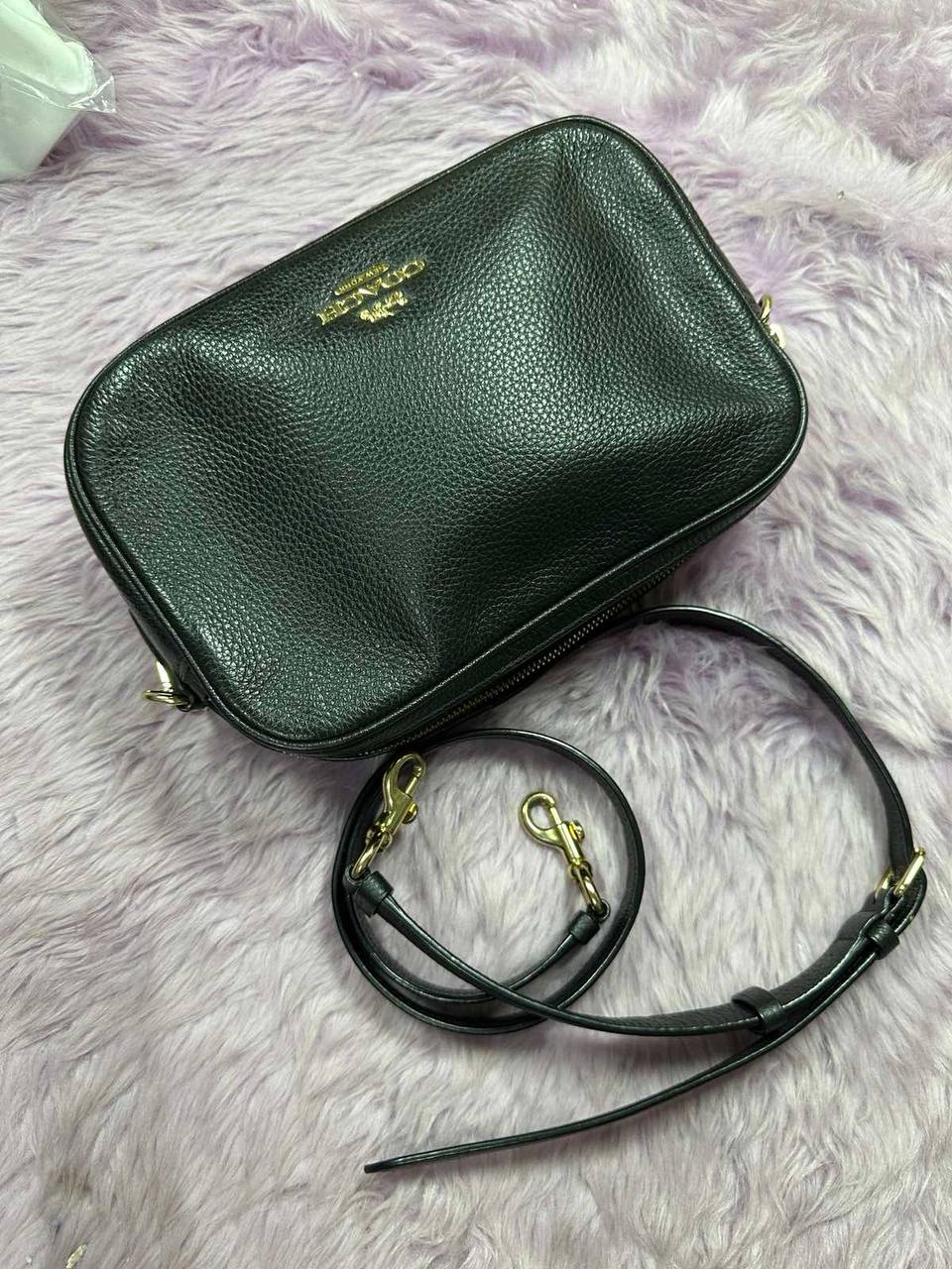 ORIG Preloved Coach Jes Crossbody Double Zip Black Bag