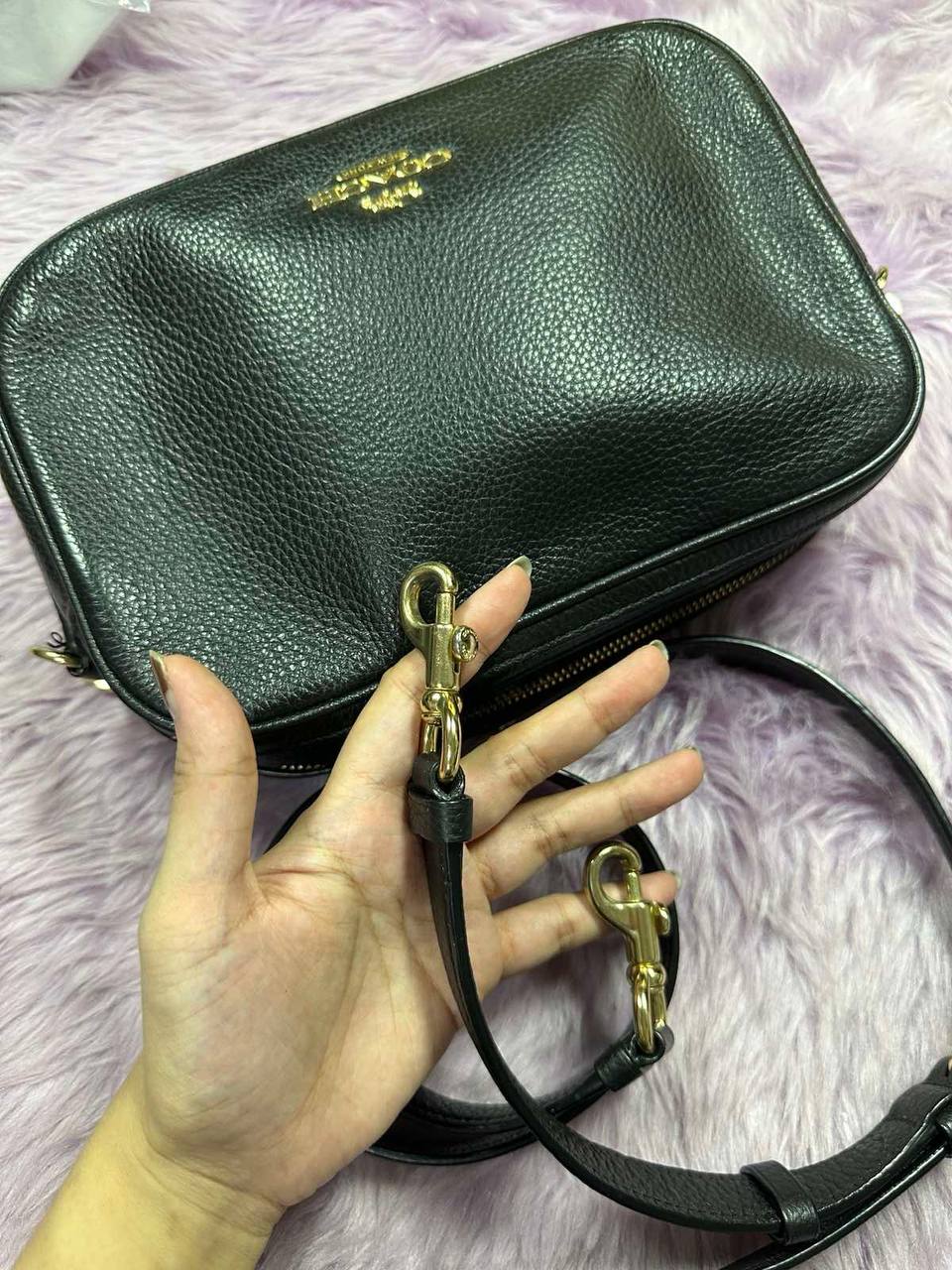 ORIG Preloved Coach Jes Crossbody Double Zip Black Bag