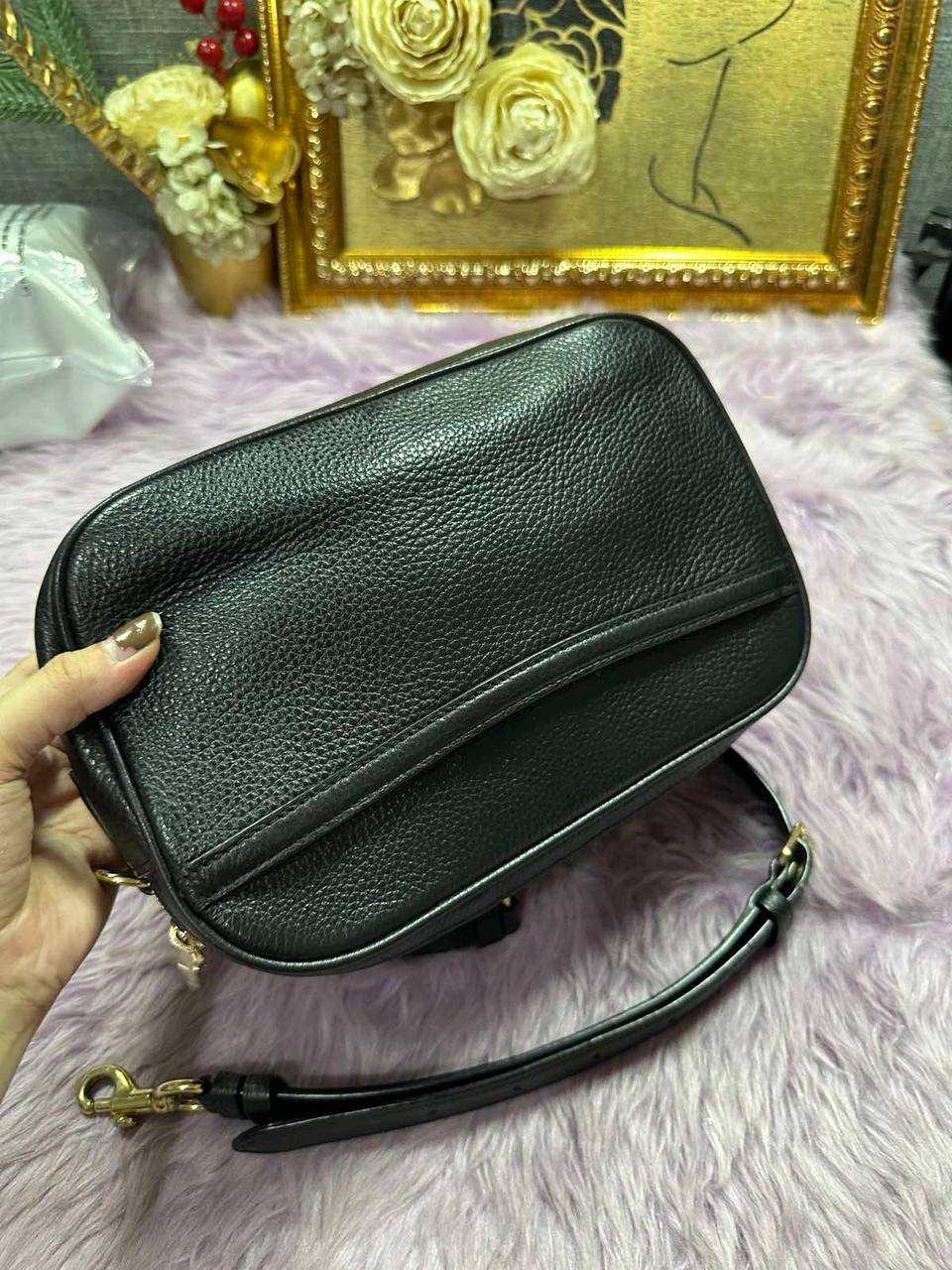 ORIG Preloved Coach Jes Crossbody Double Zip Black Bag