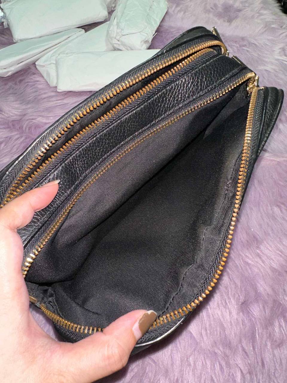 ORIG Preloved Coach Jes Crossbody Double Zip Black Bag