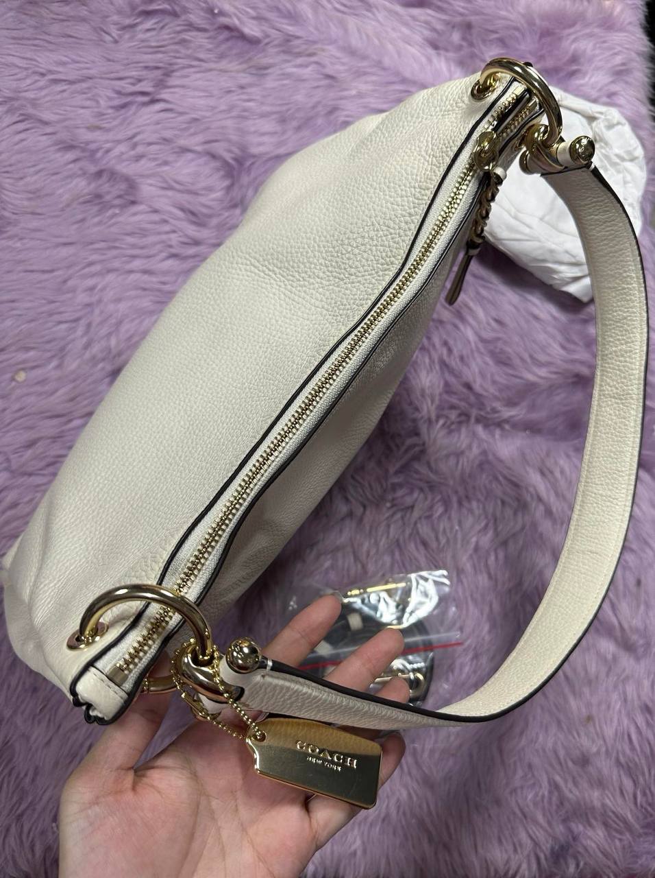 ORIG Preloved Coach Mia Shoulder White Bag