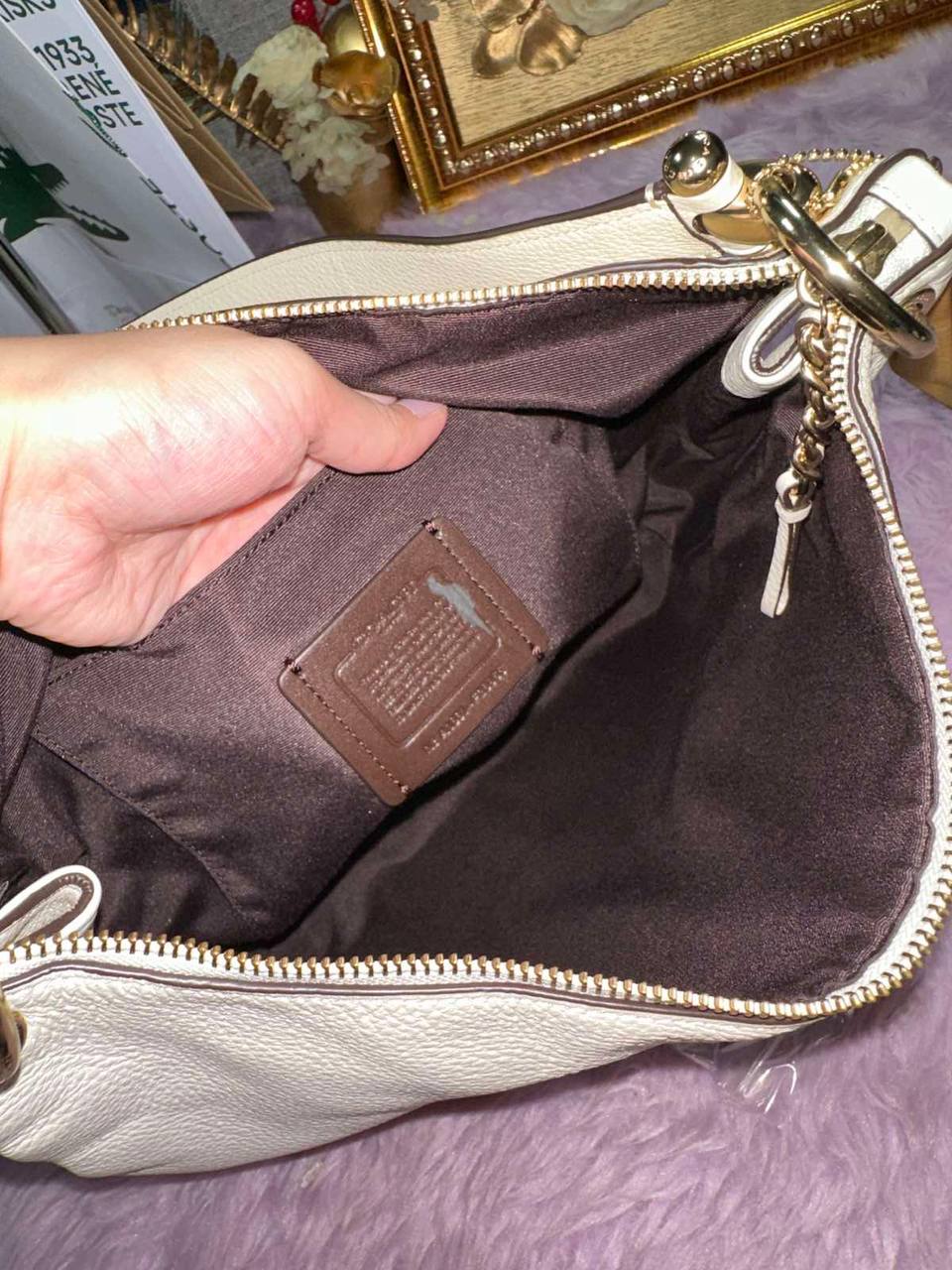 ORIG Preloved Coach Mia Shoulder White Bag