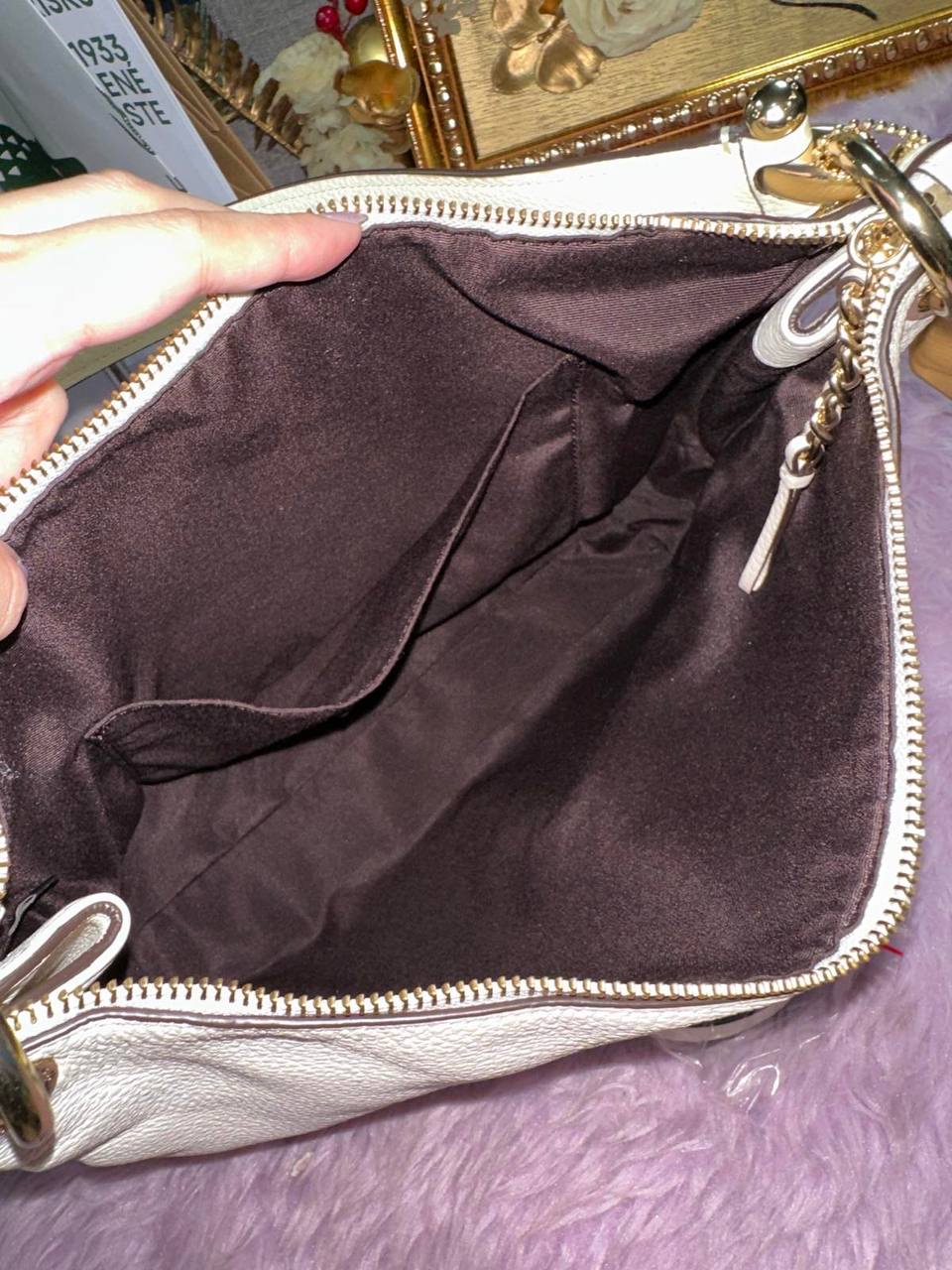 ORIG Preloved Coach Mia Shoulder White Bag