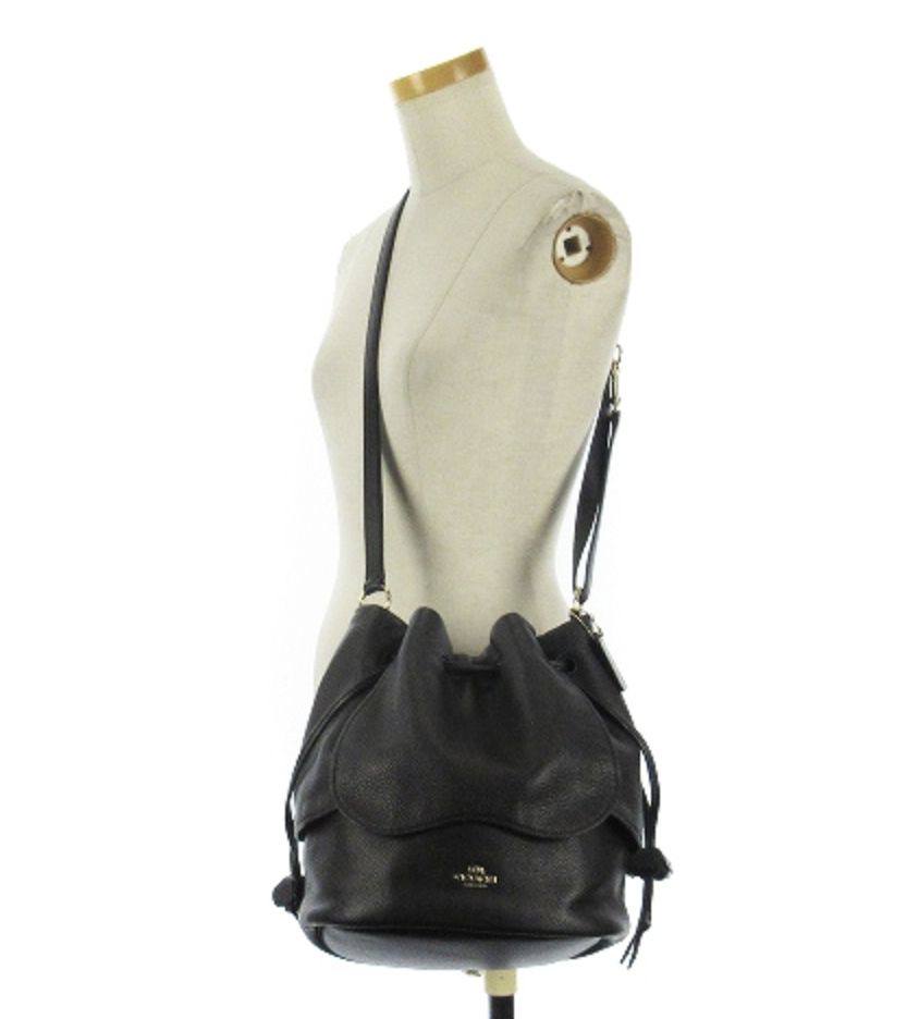 ORIG Preloved RARE Coach Petal Bag 22 Small Bucket Black Bag
