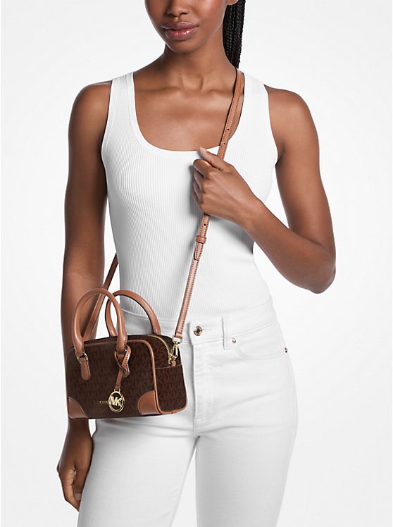 ORIG & IMPORTED Michael Kors Thompson Extra-Small Signature Logo Convertible Satchel