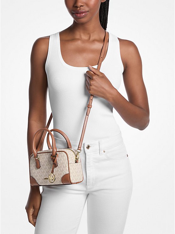 ORIG & IMPORTED Michael Kors Thompson Extra-Small Signature Logo Convertible Satchel