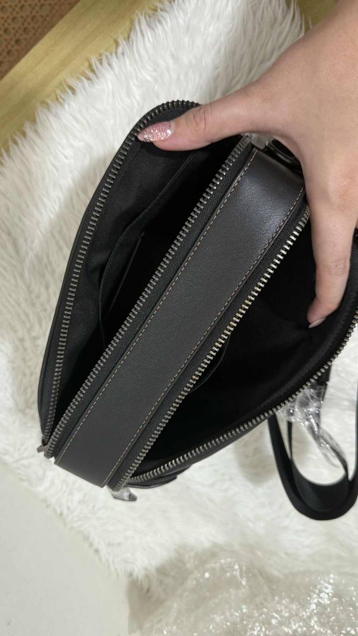 ORIG Preloved Coach Graham Crossbody Black Double Zip Men Bag