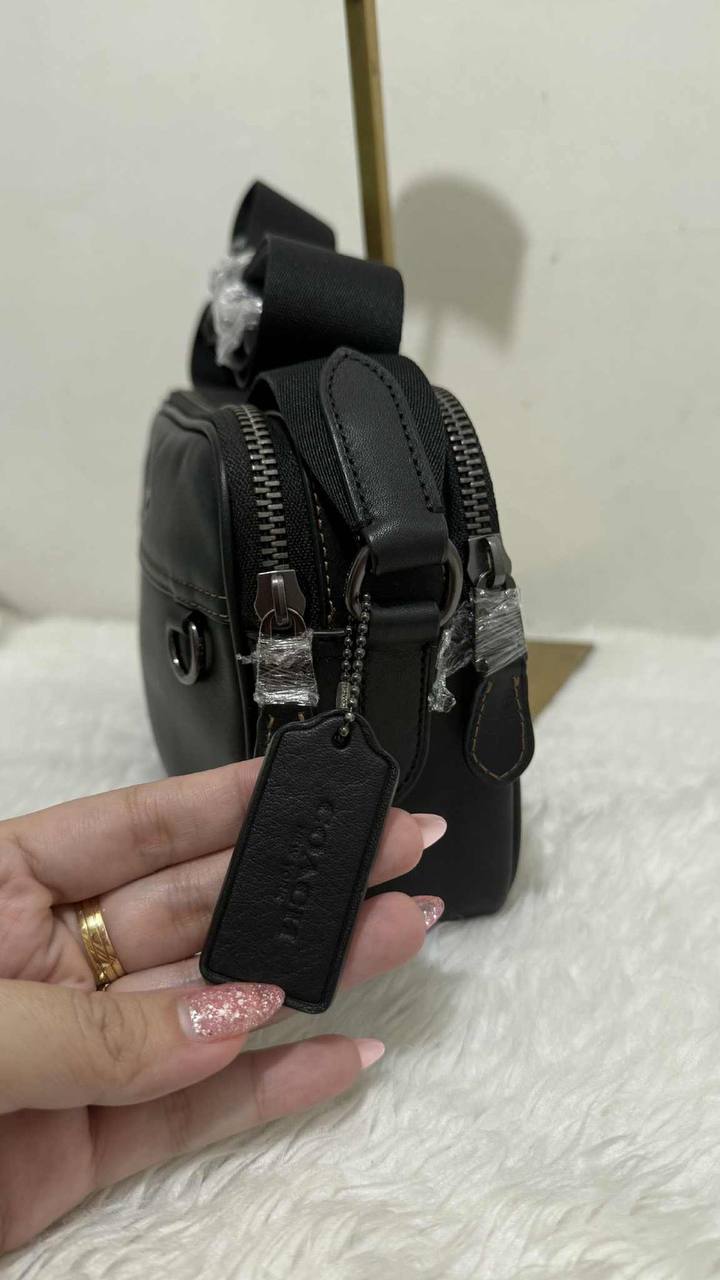 ORIG Preloved Coach Graham Crossbody Black Double Zip Men Bag