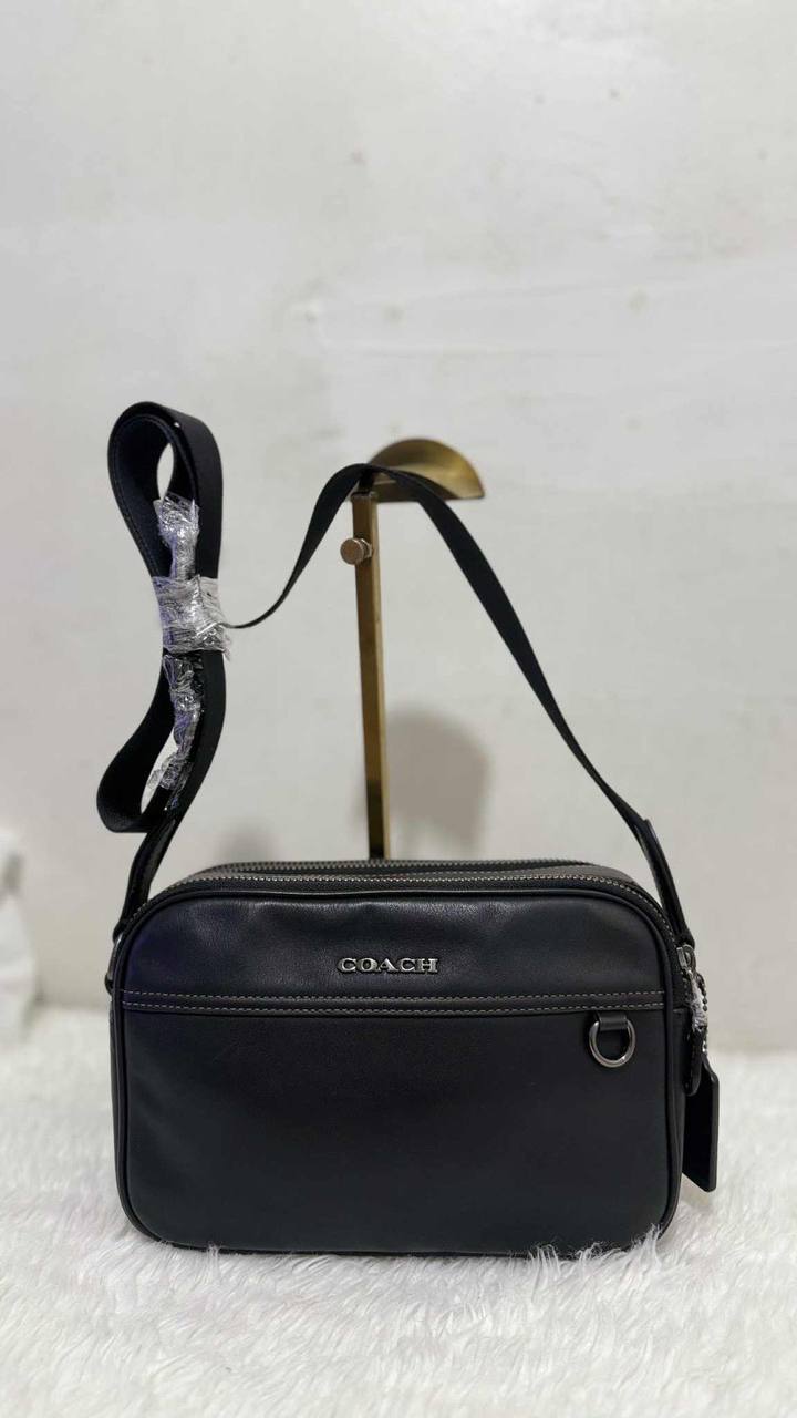 ORIG Preloved Coach Graham Crossbody Black Double Zip Men Bag