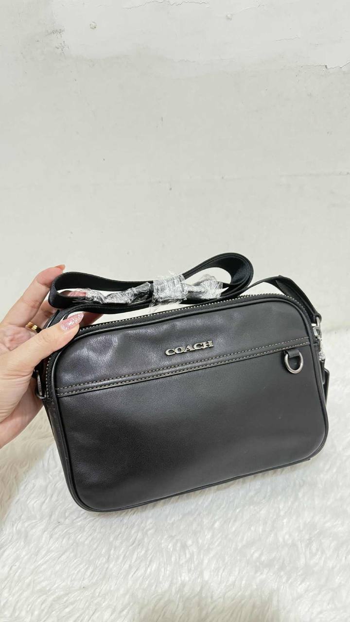 ORIG Preloved Coach Graham Crossbody Black Double Zip Men Bag