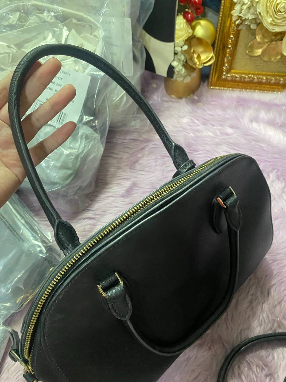 ORIG Preloved Kate Spade Reiley Medium Dome Satchel Black Bag