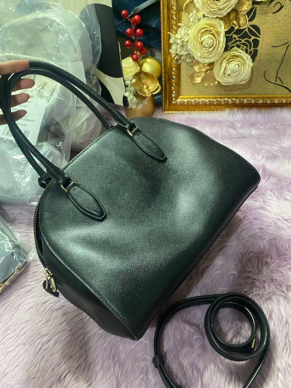 ORIG Preloved Kate Spade Reiley Medium Dome Satchel Black Bag