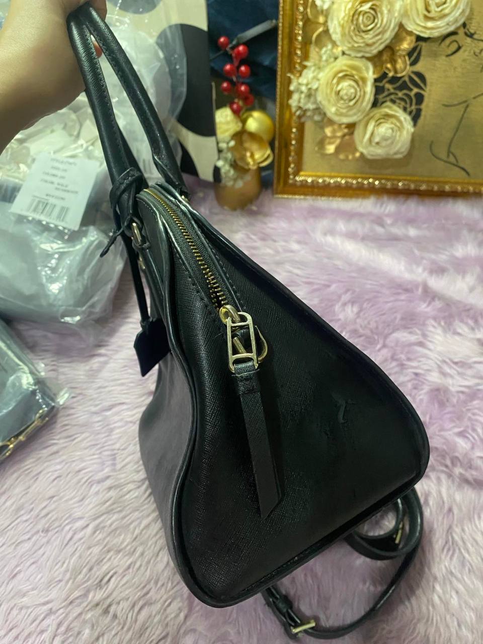 ORIG Preloved Kate Spade Reiley Medium Dome Satchel Black Bag