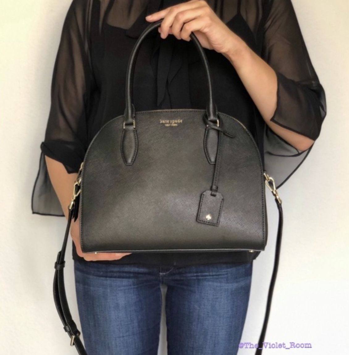 ORIG Preloved Kate Spade Reiley Medium Dome Satchel Black Bag