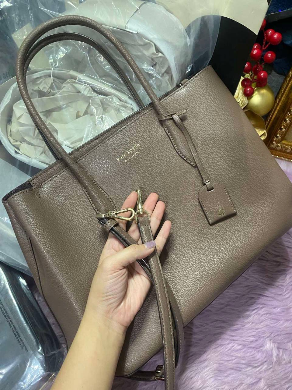 ORIG Preloved Kate Spade Eva Medium Satchel Brown Bag