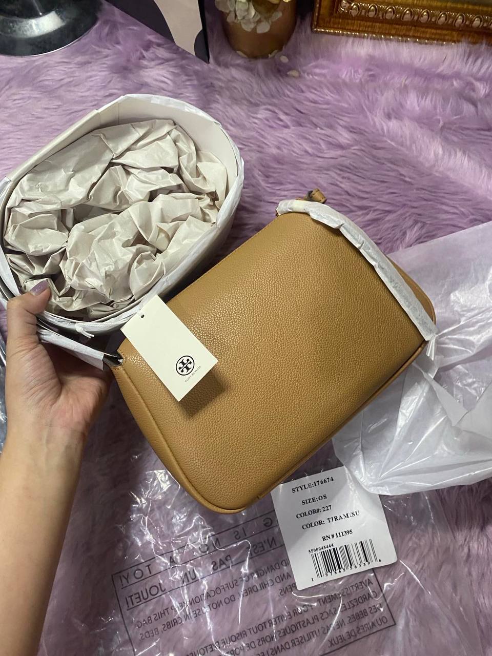 ORIG & IMPORTED TORY BURCH ROMY SMALL SHOULDER BAG TIRAMISU BROWN